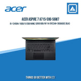 ACER ASPIRE 7 A715-59G-56W7 I5-12450H/16GB/512GB NVME/3050 6GB/W11H/OFC24H+365BASIC (BLK) | BEST FOR STUDENTS |