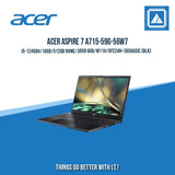 ACER ASPIRE 7 A715-59G-56W7 I5-12450H/16GB/512GB NVME/3050 6GB/W11H/OFC24H+365BASIC (BLK) | BEST FOR STUDENTS |