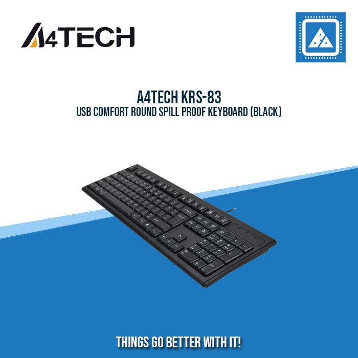 A4TECH KRS-83 USB COMFORT ROUND SPILL PROOF KEYBOARD (BLACK)