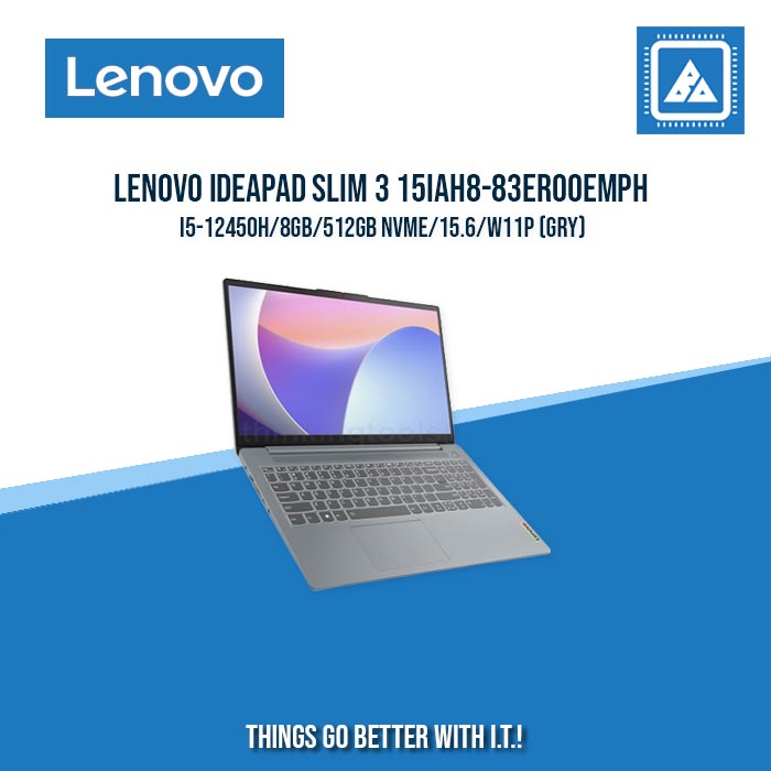 LENOVO IDEAPAD SLIM 3 15IAH8-83ER00EMPH I5-12450H/8GB/512GB NVME | BEST FOR STUDENT AND FREELANCER LAPTOP