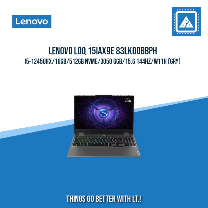 LENOVO LOQ 15IAX9E 83LK00BBPH I5-12450HX/16GB/512GB NVME | BEST FOR GAMING