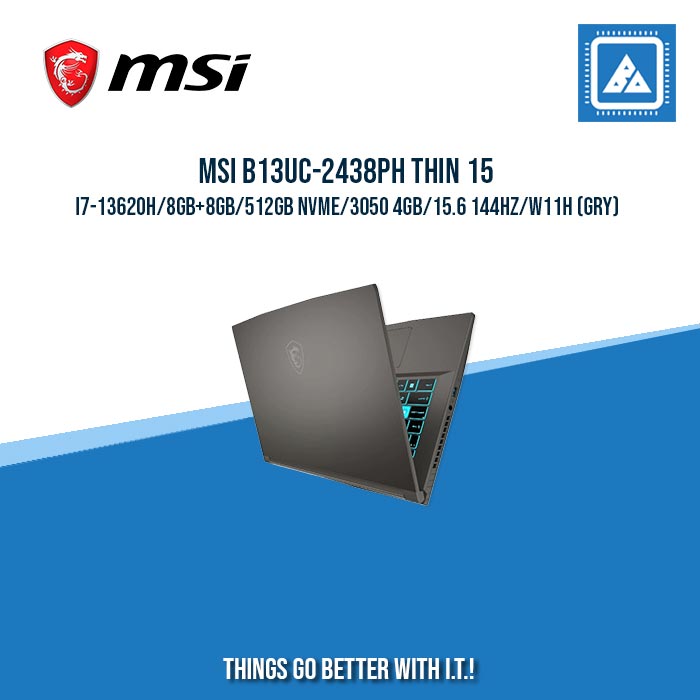 MSI B13UC-2438PH THIN 15 I7-13620H/8GB+8GB/512GB NVME/3050 4GB | BEST FOR AUTOCAD AND GAMING LAPTOP