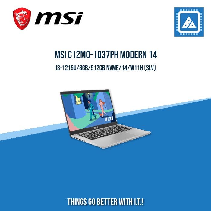 MSI C12MO-1037PH MODERN 14 I3-1215U/8GB/512GB NVME (SLV) | BEST FOR STUDENTS