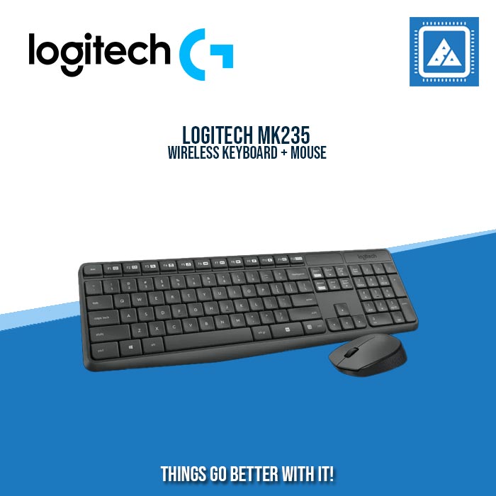 LOGITECH WIRELESS KEYBOARD + MOUSE MK235 (BLACK)