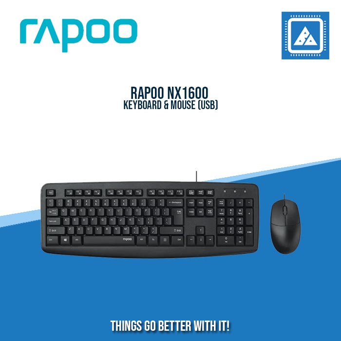 RAPOO NX1600 KEYBOARD & MOUSE (USB) BLACK