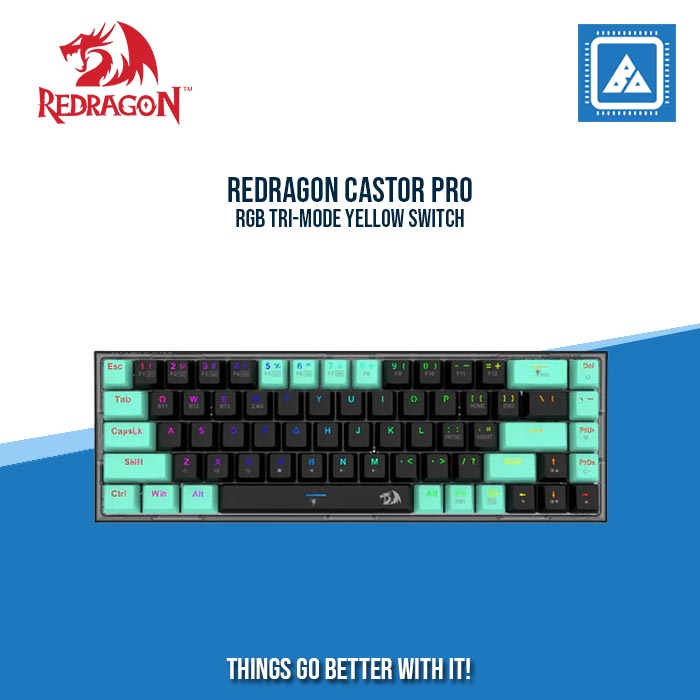 REDRAGON CASTOR PRO RGB TRI-MODE YELLOW SWITCH