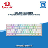 REDRAGON DRACONIC PRO TRI-MODE RGB MECHANICAL KEYBOARD (BROWN SWITCH) WHITE