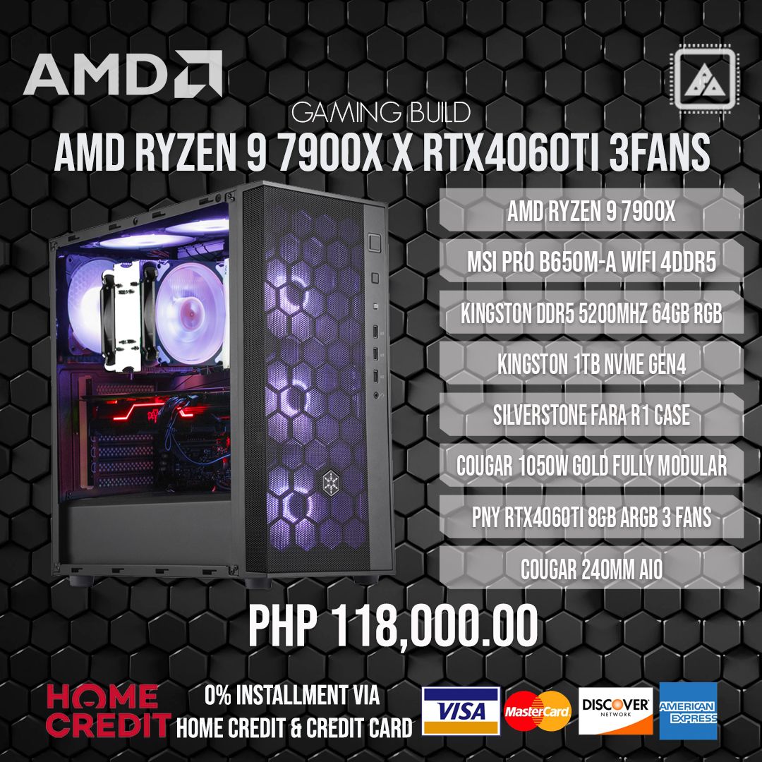 AMD RYZEN 9 7900X with RTX 4060TI Gaming Build V.2