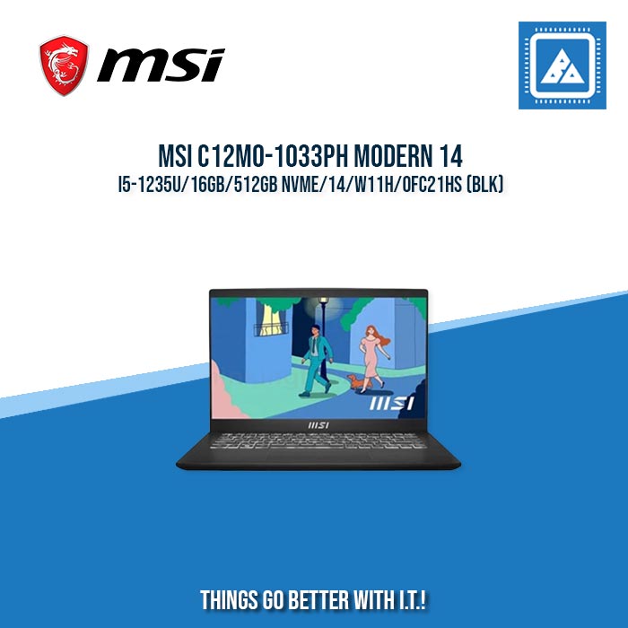 MSI C12MO-1033PH MODERN 14 I5-1235U/16GB/512GB NVME | BEST FOR STUDENTS AND FREELANCERS LAPTOP