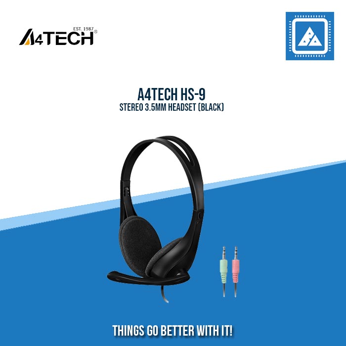 A4TECH HS-9 STEREO 3.5MM HEADSET (BLACK) – BlueArm Computer Store
