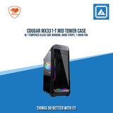 COUGAR MX331-T MID TOWER CASE W/ TEMPERED GLASS SIDE WINDOW, ARGB STRIPS, 1 ARGB FAN