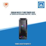 COUGAR MX331-T MID TOWER CASE W/ TEMPERED GLASS SIDE WINDOW, ARGB STRIPS, 1 ARGB FAN