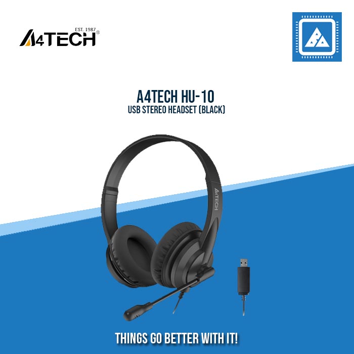 A4TECH HU-10 USB STEREO HEADSET (BLACK)