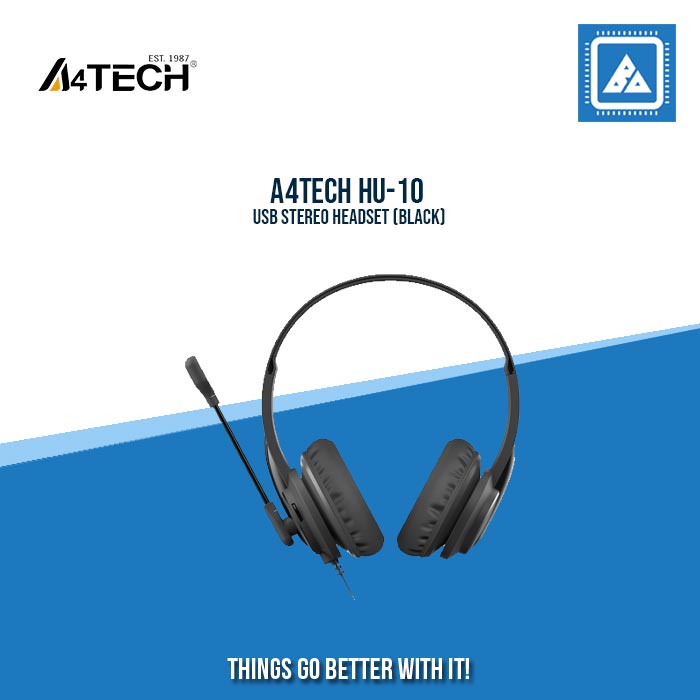 A4TECH HU-10 USB STEREO HEADSET (BLACK)