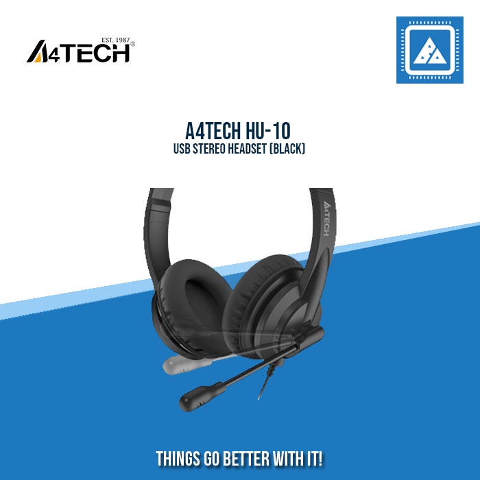 A4TECH HU-10 USB STEREO HEADSET (BLACK)