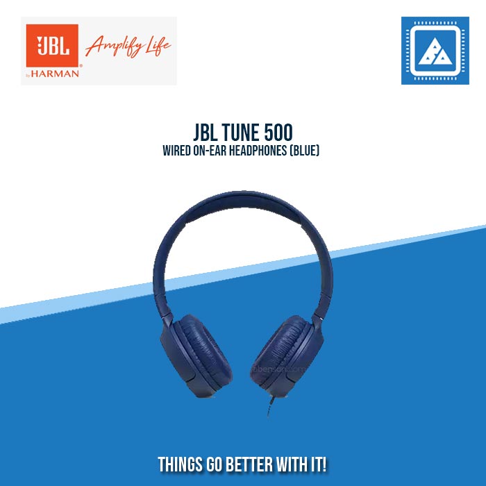 JBL TUNE 500 WIRED ON-EAR HEADPHONES (BLUE)