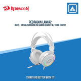 REDRAGON LAMIA2 RGB 7.1 VIRTUAL SURROUND USB GAMING HEADSET W/ STAND (WHITE)