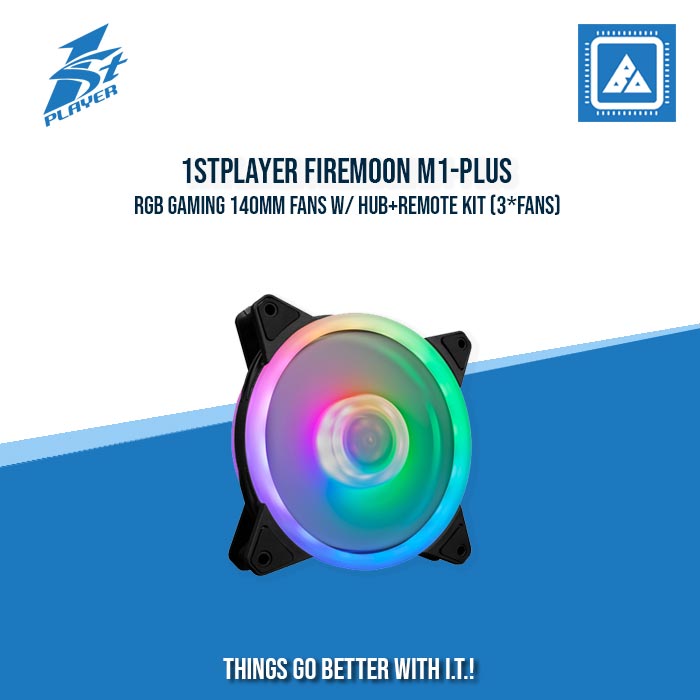 1STPLAYER FIREMOON M1-PLUS RGB GAMING 140MM FANS W/ HUB+REMOTE KIT (3*FANS)