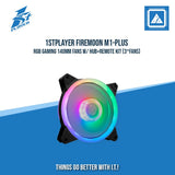 1STPLAYER FIREMOON M1-PLUS RGB GAMING 140MM FANS W/ HUB+REMOTE KIT (3*FANS)