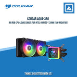 COUGAR AQUA-360 AIO RGB CPU-LIQUID COOLER FOR INTEL/AMD (3*120MM FAN/RADIATOR)