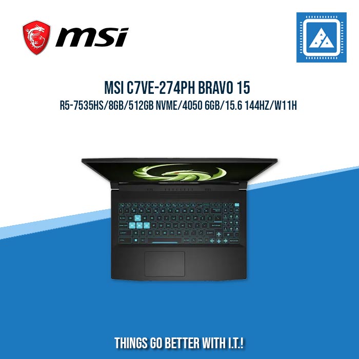 MSI C7VE-274PH BRAVO 15 R5-7535HS/8GB/512GB NVME/4050 6GB | BEST FOR GAMING AND AUTOCAD LAPTOP