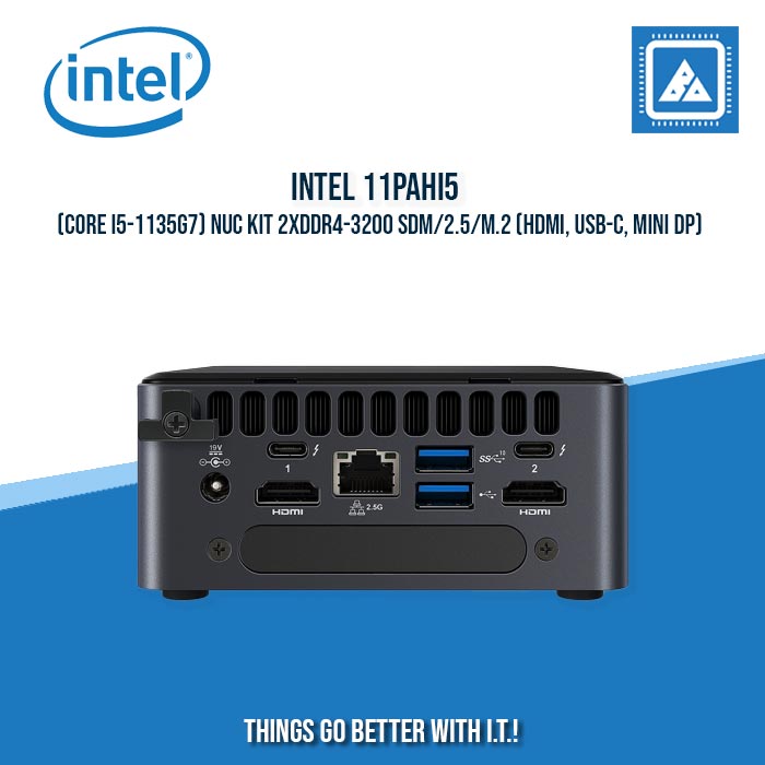 INTEL 11PAHI5 NUC KIT I5-1135G7 2XDDR4-3200 SDM/2.5/M.2 (HDMI, USB-C, MINI DP)