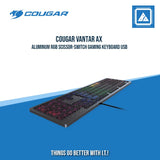 COUGAR VANTAR AX ALUMINUM RGB SCISSOR-SWITCH GAMING KEYBOARD USB