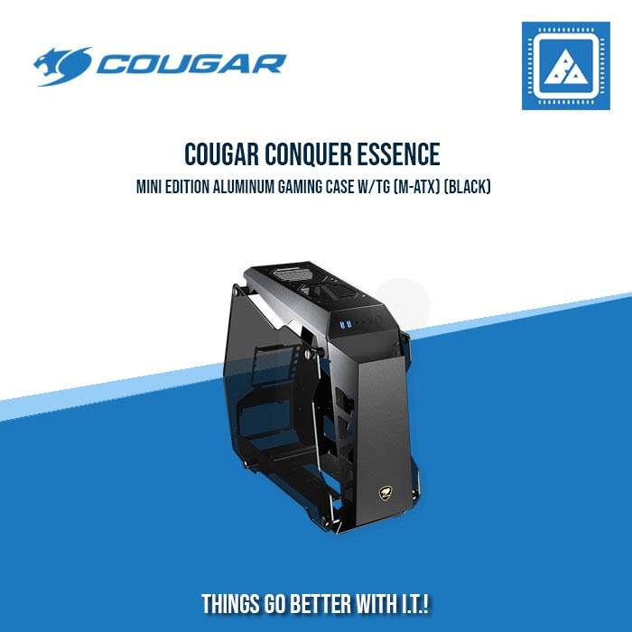 COUGAR CONQUER MINI EDITION ALUMINUM GAMING CASE W/TG (M-ATX) (BLACK)