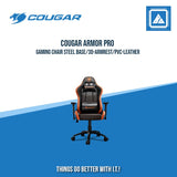GAMING CHAIR STEEL BASE/3D-ARMREST/PVC-LEATHER (BLACK/ORANGE)