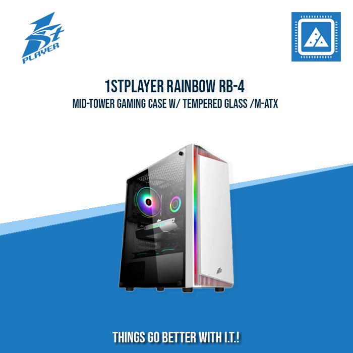 1STPLAYER RAINBOW RB-4 MID-TOWER GAMING CASE W/ TEMPERED GLASS /M-ATX
