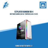 1STPLAYER RAINBOW RB-4 MID-TOWER GAMING CASE W/ TEMPERED GLASS /M-ATX