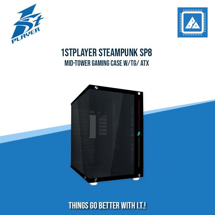 1STPLAYER STEAMPUNK SP8 MID-TOWER GAMING CASE W/TG/ ATX (BLACK)