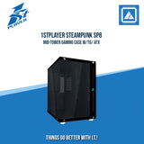 1STPLAYER STEAMPUNK SP8 MID-TOWER GAMING CASE W/TG/ ATX (BLACK)