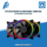 1STPLAYER FIREBASE G3 ARGB GAMING 120MM FANS W/ HUB+REMOTE KIT (3PCS/PACK)