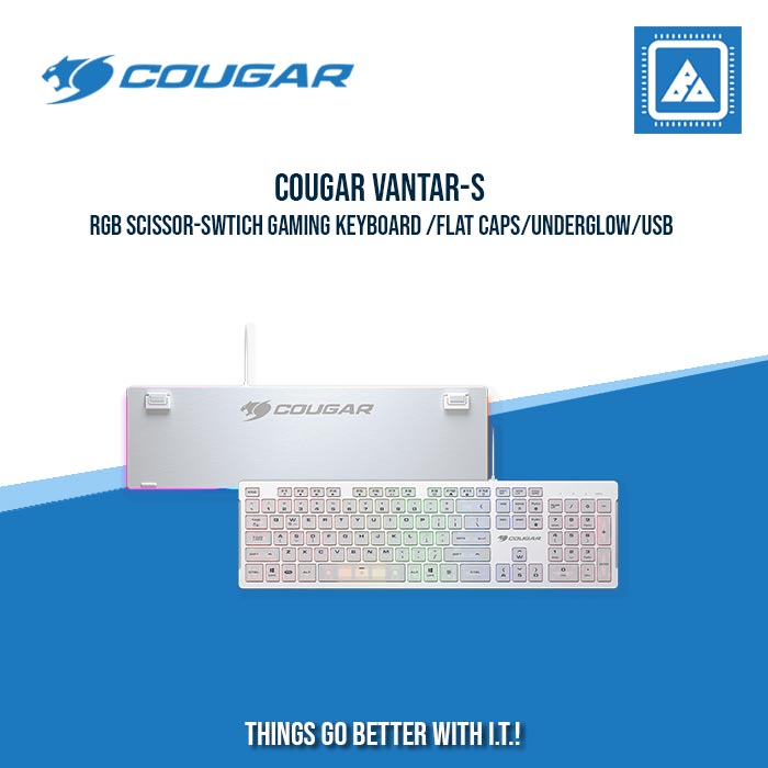COUGAR VANTAR-S RGB SCISSOR-SWTICH GAMING KEYBOARD /FLAT CAPS/UNDERGLOW/USB