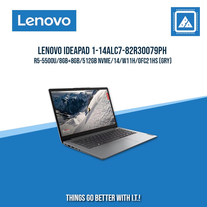 LENOVO IDEAPAD 1-14ALC7-82R30079PH R5-5500U/8GB+8GB/512GB NVME | BEST FOR FREELANCERS LAPTOP