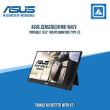 ASUS ZENSCREEN MB16ACV PORTABLE 15.6" FHD IPS MONITOR (TYPE-C)