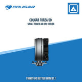 COUGAR FORZA 50 SINGLE TOWER AIR CPU COOLER W/1*MHP120 FAN /4-HEAT-PIPES/AMD+INTEL (BLACK)