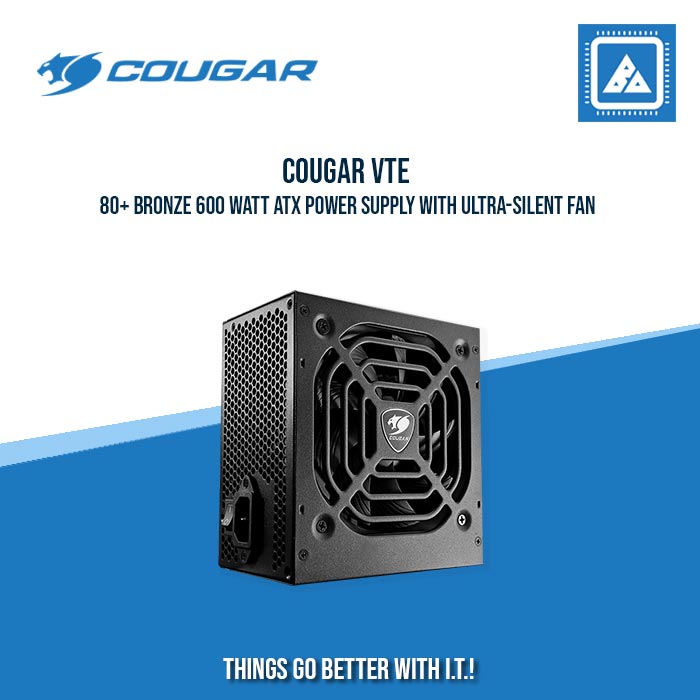 COUGAR VTE600 80+ BRONZE 600 WATT ATX POWER SUPPLY WITH ULTRA-SLINT FAN