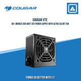 COUGAR VTE600 80+ BRONZE 600 WATT ATX POWER SUPPLY WITH ULTRA-SLINT FAN