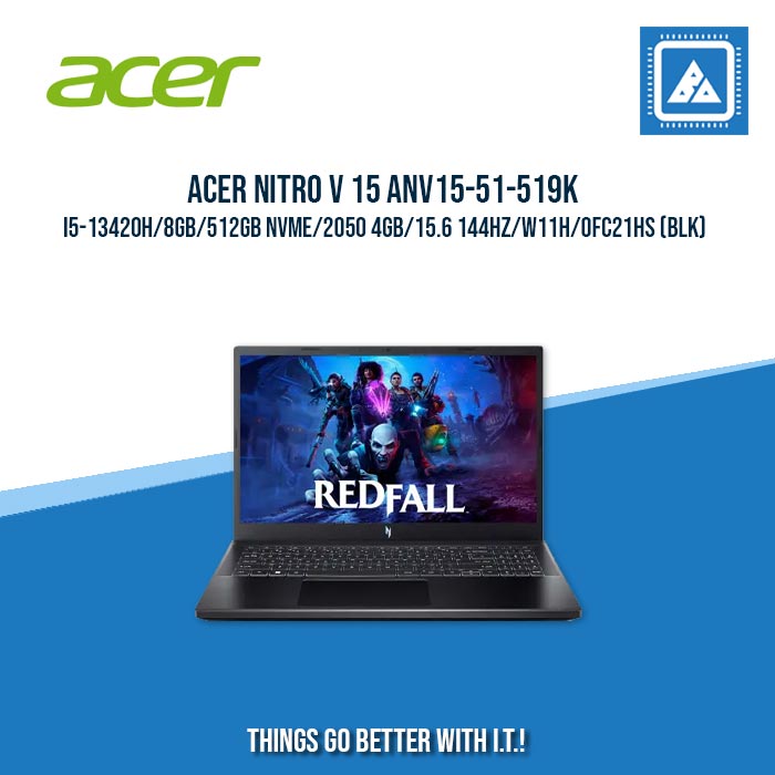 ACER NITRO V 15 ANV15-51-519K I5-13420H/8GB/512GB NVME/2050 4GB | BEST FOR GAMING AND AUTOCAD LAPTOP
