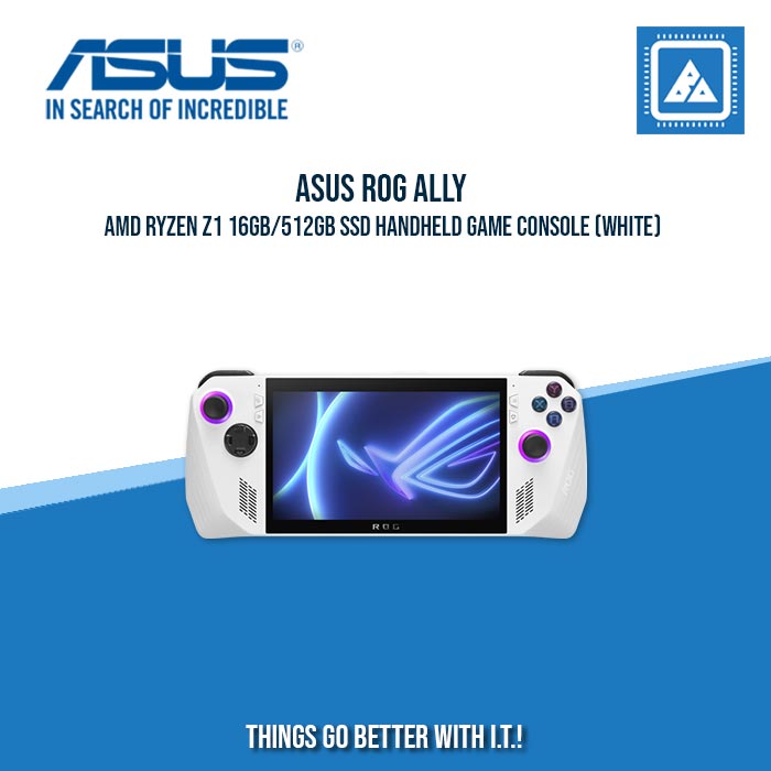 ASUS ROG ALLY AMD RYZEN Z1 16GB/512GB SSD HANDHELD GAME CONSOLE (WHITE)