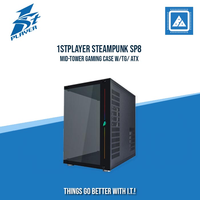 1STPLAYER STEAMPUNK SP8 MID-TOWER GAMING CASE W/TG/ ATX (BLACK)