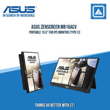 ASUS ZENSCREEN MB16ACV PORTABLE 15.6" FHD IPS MONITOR (TYPE-C)