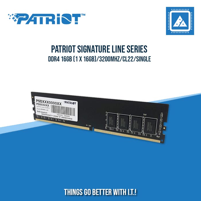 PATRIOT SIGNATURE LINE SERIES DDR4 16GB (1 X 16GB)/3200MHZ/CL22/SINGLE
