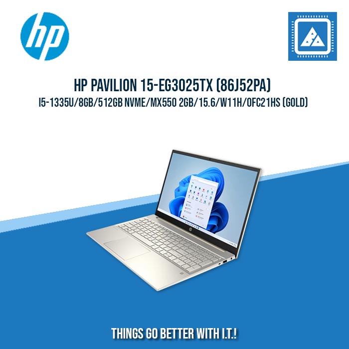 HP PAVILION 15-EG3025TX (86J52PA) I5-1335U/8GB/512GB NVME/MX550 2GB | BEST FOR FREELANCERS LAPTOP