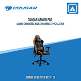 GAMING CHAIR STEEL BASE/3D-ARMREST/PVC-LEATHER (BLACK/ORANGE)
