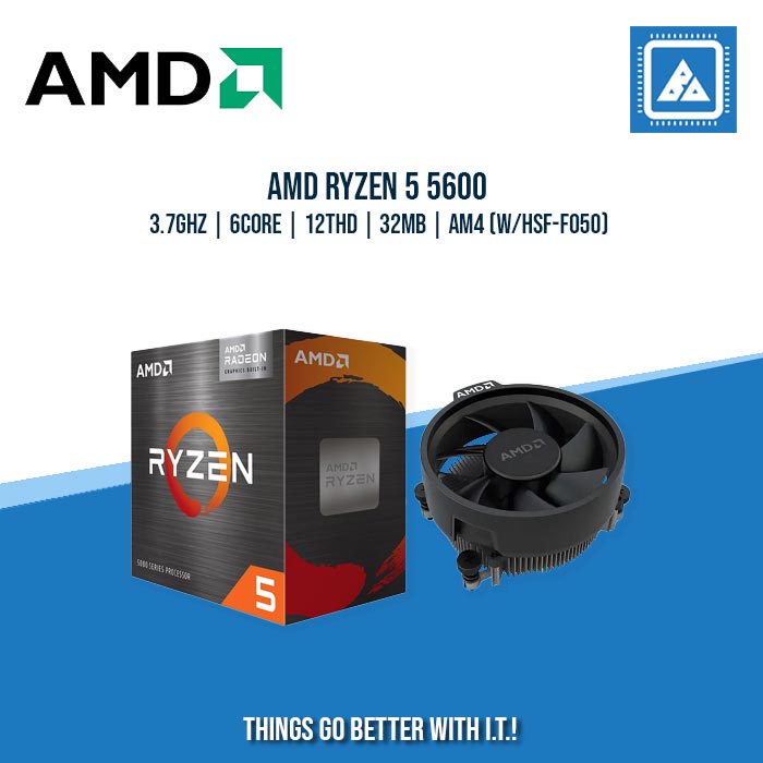 AMD RYZEN 5 5600 | 3.7GHZ | 6CORE | 12THD | 32MB | AM4 (W/HSF-F050) | TRAY TYPE