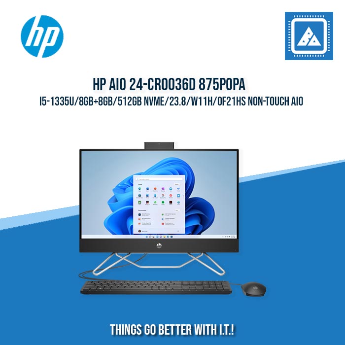 HP 24-CR0036D 875P0PA AIO I5-1335U/8GB+8GB/512GB NVME/23.8/W11H/OF21HS NON-TOUCH AIO