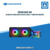 COUGAR AQUA-360 AIO RGB CPU-LIQUID COOLER FOR INTEL/AMD (3*120MM FAN/RADIATOR)